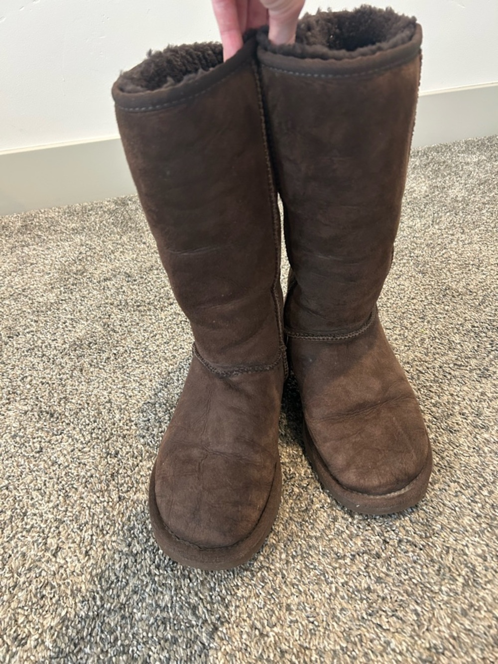 UGG Chocolate Brown Tall Shearling-Lined Women's Boots